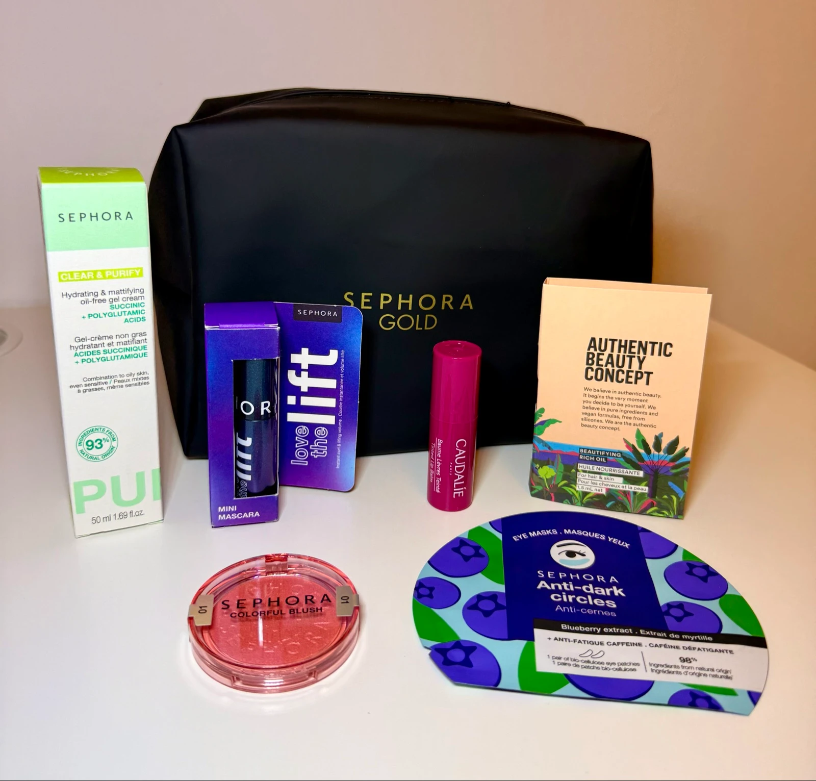 Bolsa Sephora Gold mais produtos